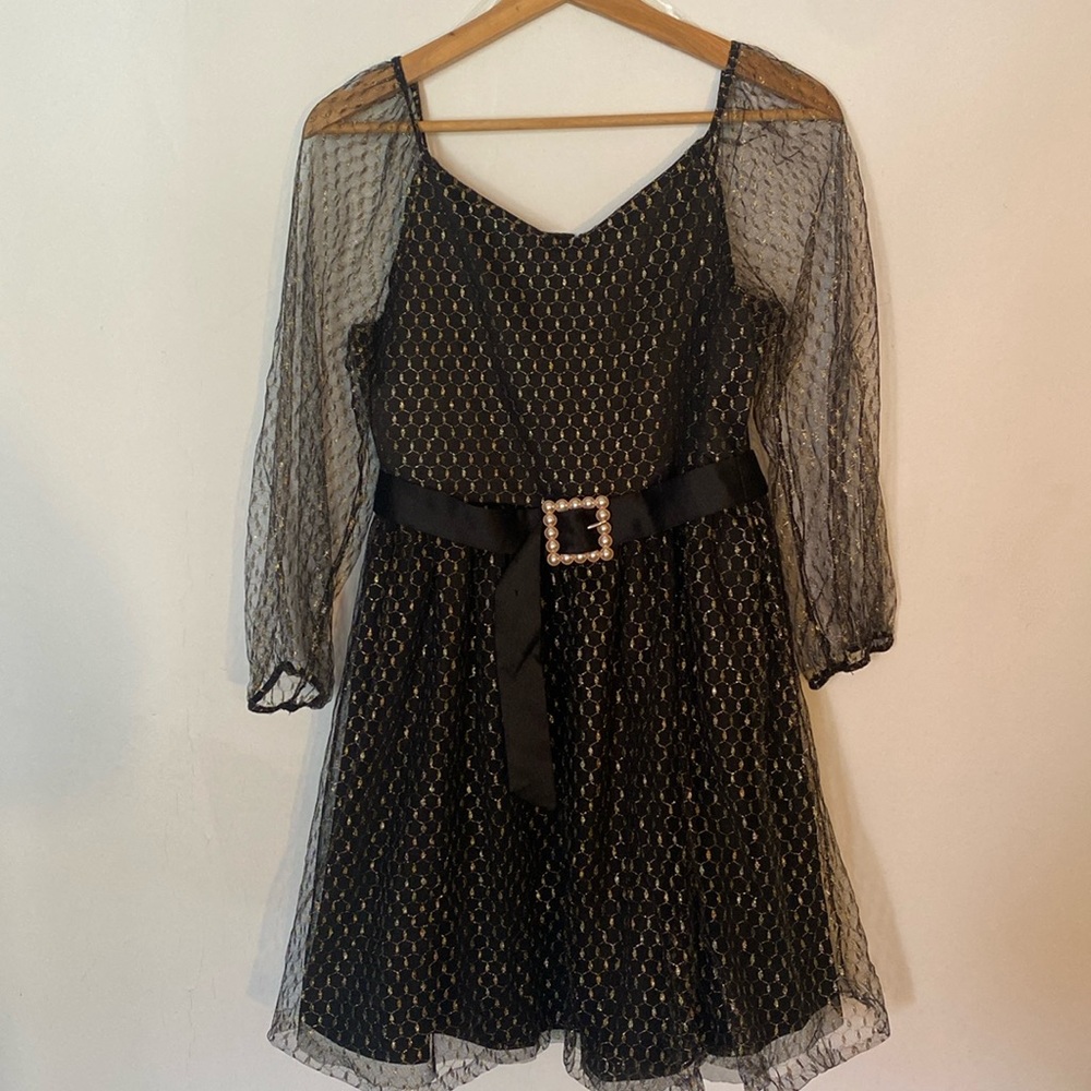 Girls Black and Gold Dress